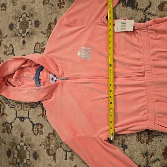 JUICY COUTURE WOMENS JUNIOR PINK LONG SLEEVE VELVETEEN HOOD JUMP SUIT SIZE LARGE - Picture 8 of 16